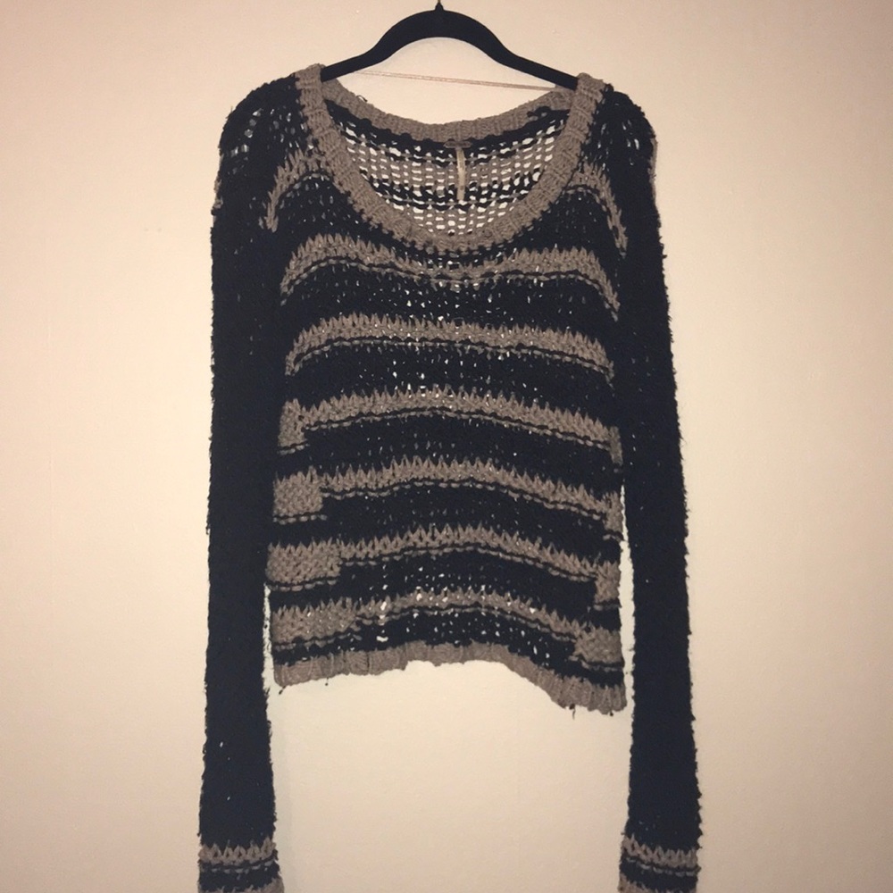Free people black and brown sweater